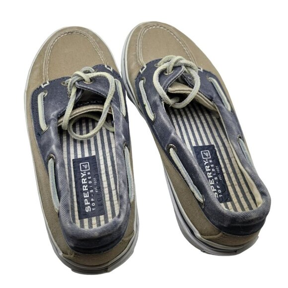 Sperry Top Sider Boat Shoe Mens 8 Blue Tan 0538207 Summer Yacht Club Dock Pool - Picture 5 of 13